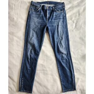 Citizens of Humanity Rocket High Rise Skinny Jeans Studded Medium Wash 29 Moto